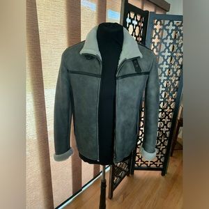 Armani Collezioni Grey Shearling Coat NWT sz 40reg